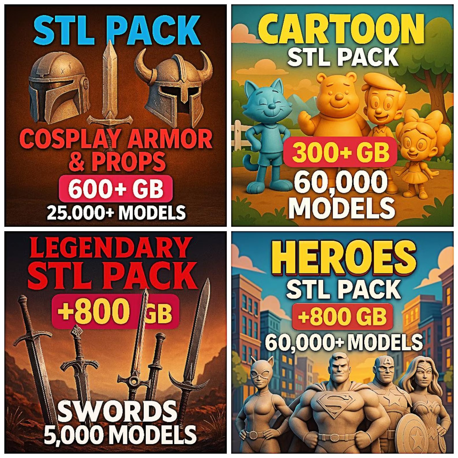 STL Mega Pack — 200,000 Files for 3D Printing